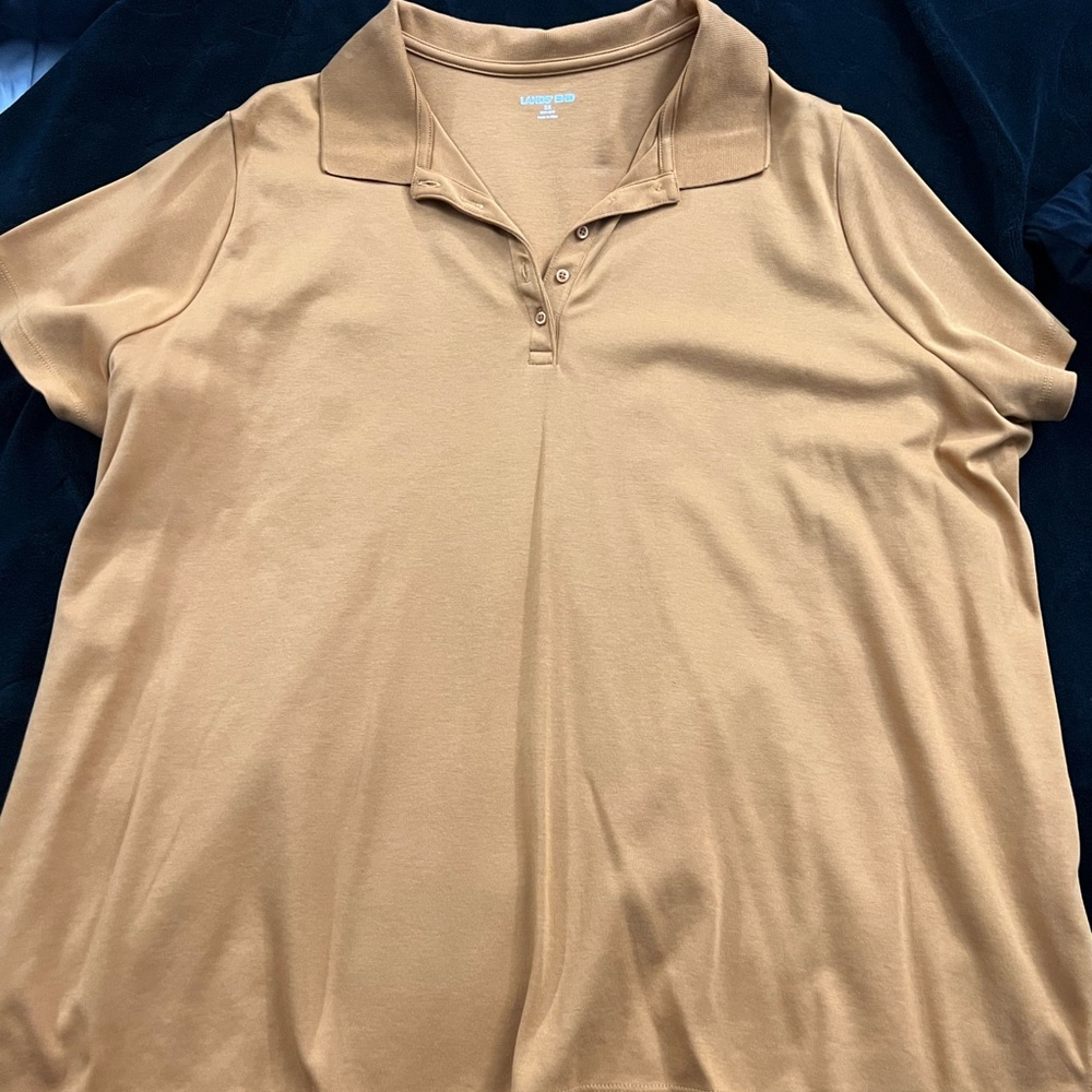 Lands’ end plus size orange polo shirt.